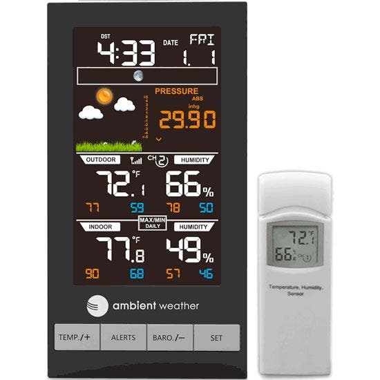 Ambient Weather WS-2801A Advanced Wireless Color Forecast Station 
